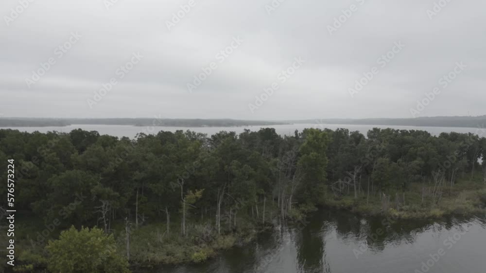 Island of trees in the middle of a lake Island of trees in the middle of a lake