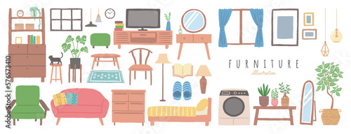 家具　インテリアのイラスト　バナー