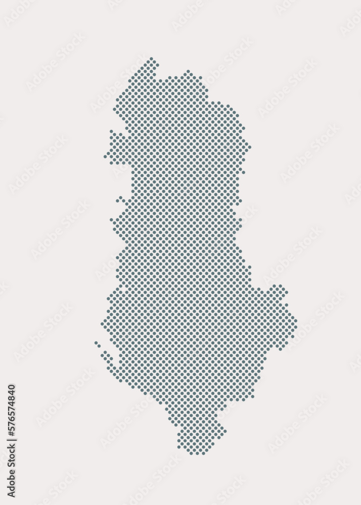 Vector map Albania for points, dotted template