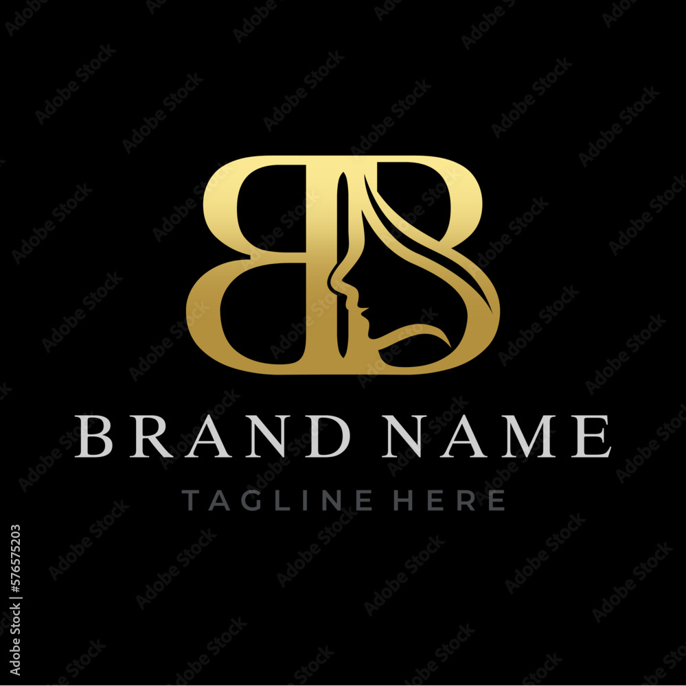 Letter BB Beauty Face Initial Logo Design Letter BB Beauty Face Initial Logo Design