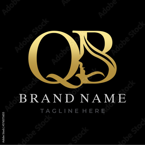 Letter QB Beauty Face Initial Logo Design