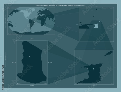 Arima, Trinidad and Tobago. Described location diagram photo