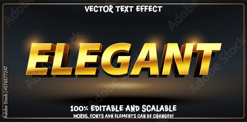 Editable text effect, Black background, Gold text