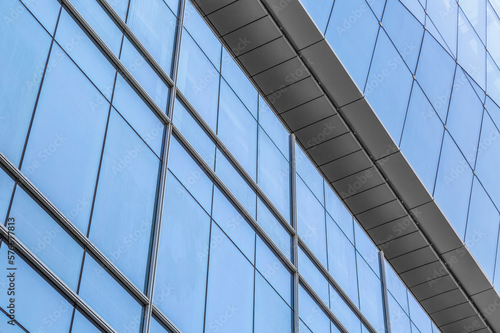 Abstract building. blue glass wall of skyscraper.