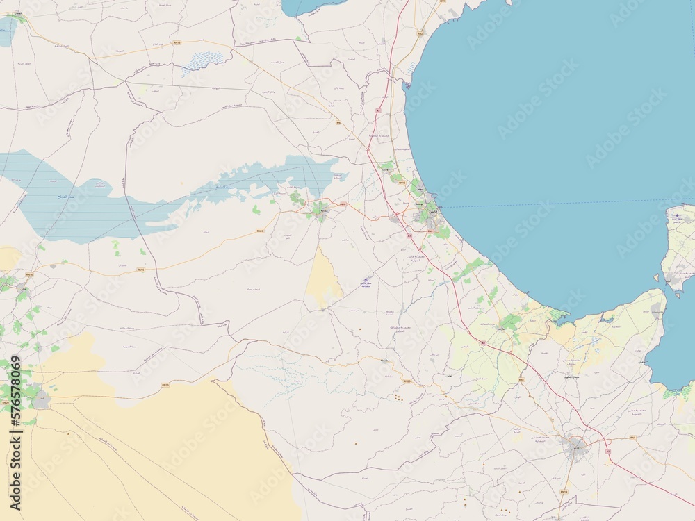 Fototapeta premium Gabes, Tunisia. OSM. No legend