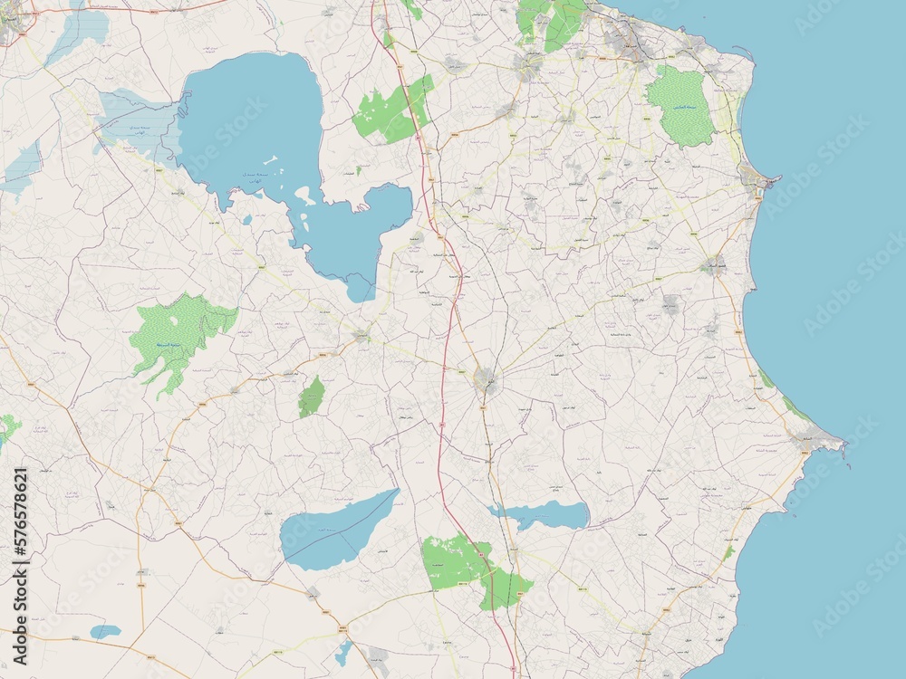 Naklejka premium Mahdia, Tunisia. OSM. No legend