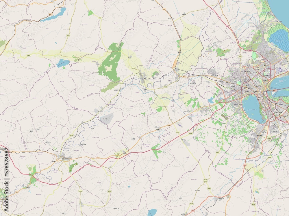 Fototapeta premium Manubah, Tunisia. OSM. No legend