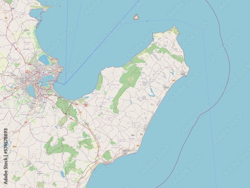 Fototapeta premium Nabeul, Tunisia. OSM. No legend