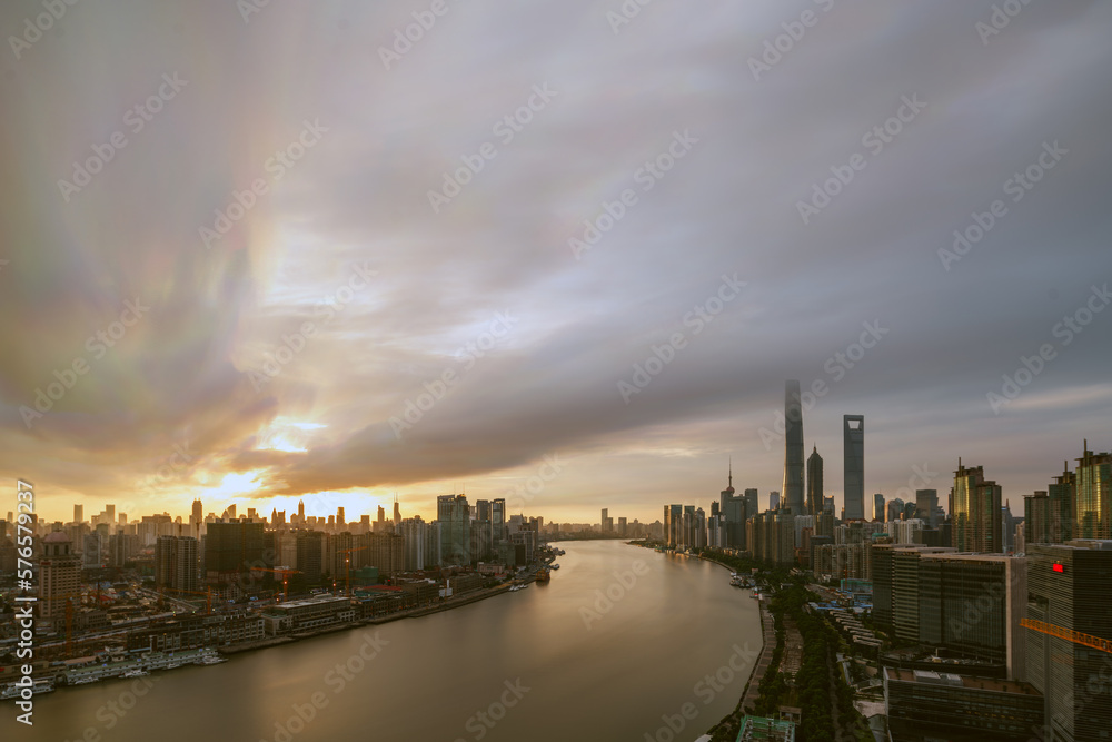 Sunset view of Shanghai