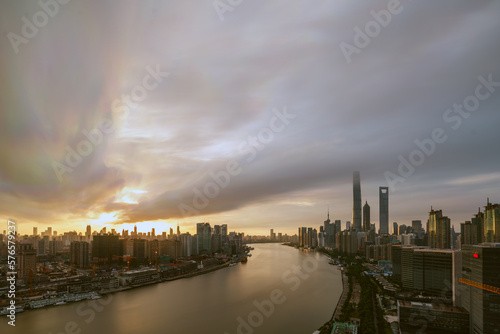 Photography Sunset view of Shanghai