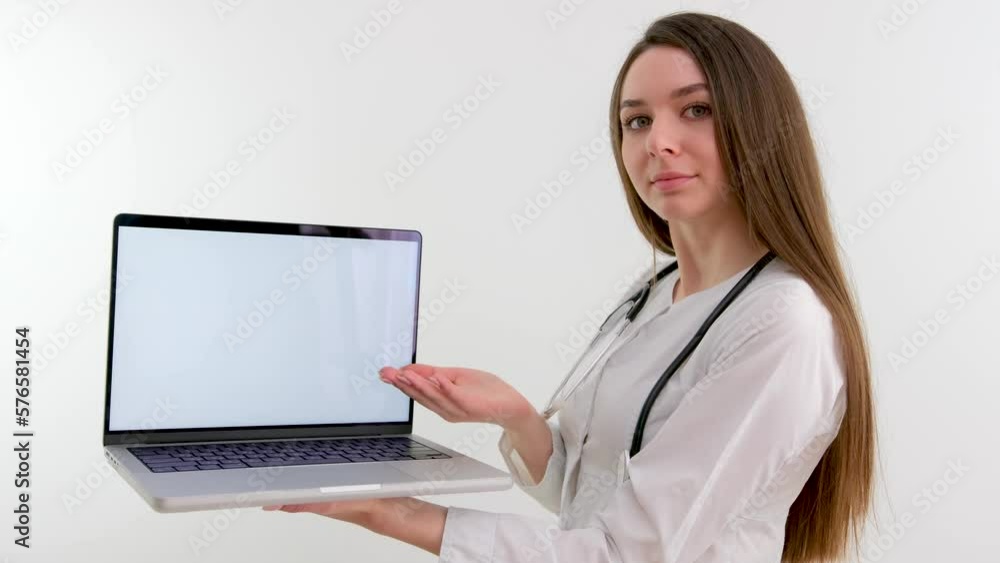 doctor holding tablet with blank screen for copy space. Female physician in uniform at hospital office. Medicine, healthcare and technology concept, copy space. High quality photo doctor holding tablet with blank screen for copy space. Female physician in uniform at hospital office. Medicine, healthcare and technology concept, copy space. High quality photo