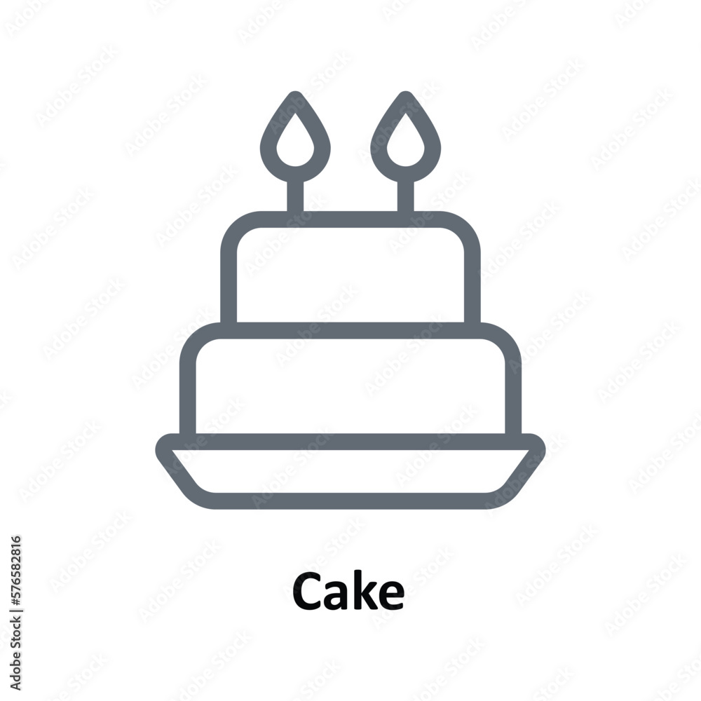 Cake Vector Outline Icons. Simple stock illustration stock Cake Vector Outline Icons. Simple stock illustration stock