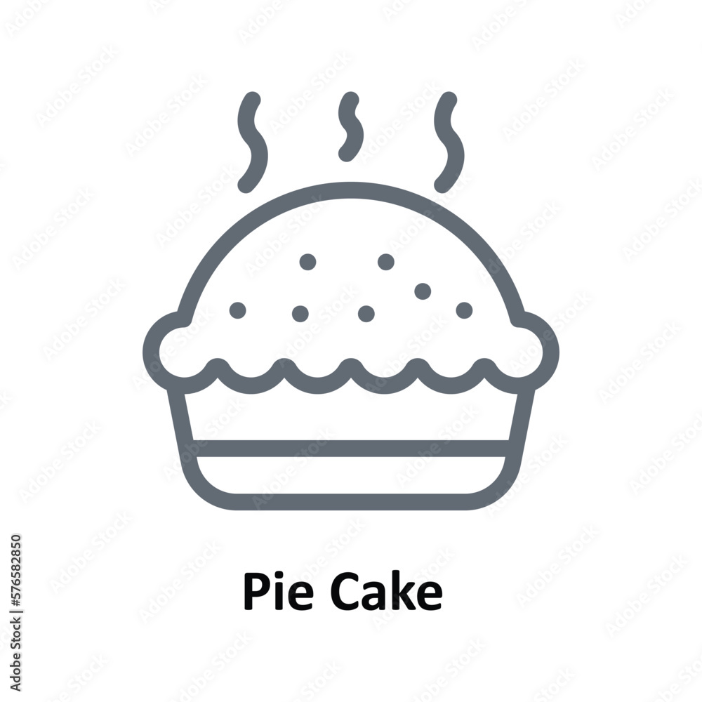 Pie Cake Vector Outline Icons. Simple stock illustration stock Pie Cake Vector Outline Icons. Simple stock illustration stock