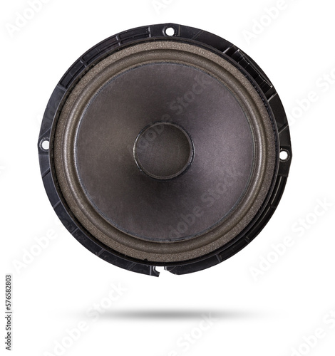 Wallpaper Mural Speaker of an acoustic system an audio for playing music in a car interior on a white isolated background in a photo studio. Spare parts for auto repair in a workshop or for sale for tuning Torontodigital.ca