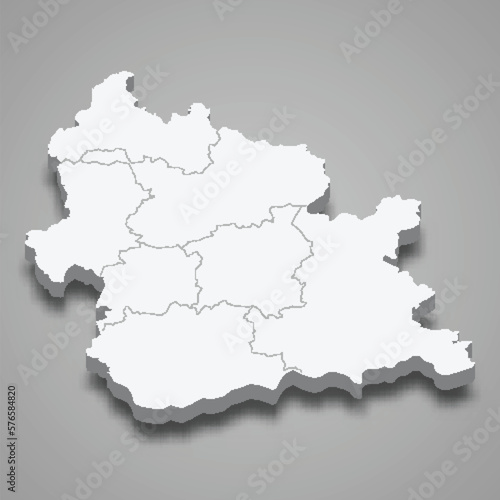 3d isometric map of Kardzhali is a province of Bulgaria photo