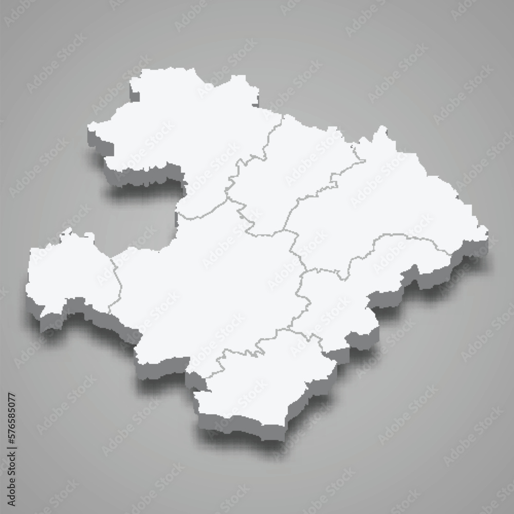 3d isometric map of Razgrad is a province of Bulgaria
