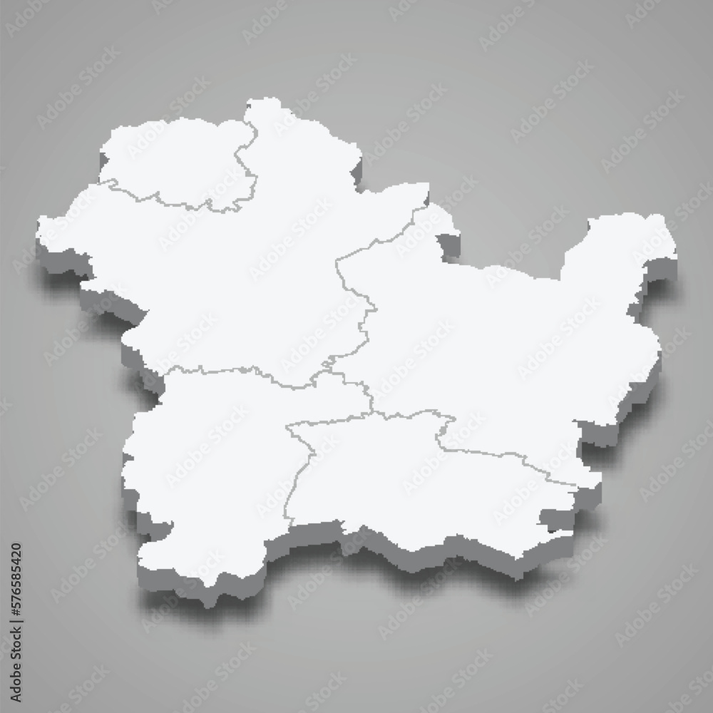 3d isometric map of Targovishte is a province of Bulgaria