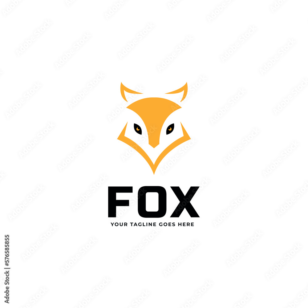Fototapeta premium fox art back view logo