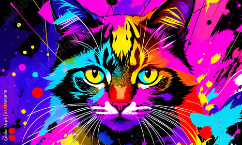 Psychedelic Cat's Abstract Beauty