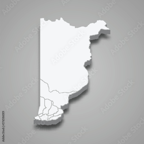 3d isometric map of Heredia is a province of Costa Rica photo