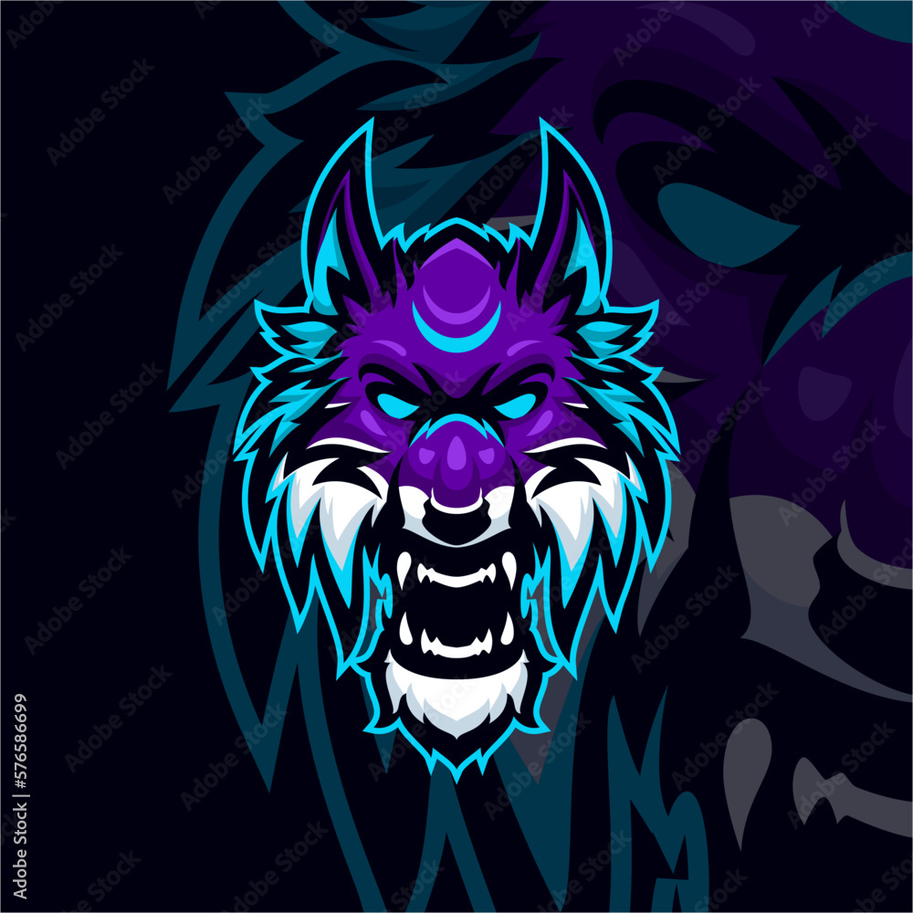 Fototapeta premium Wolf masscot logo illustration premium vector