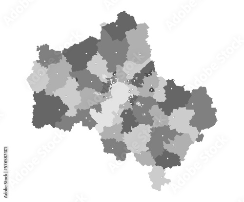 Moscow Region Vector Map (with subdivisions) with major cities mapped (optionally) photo