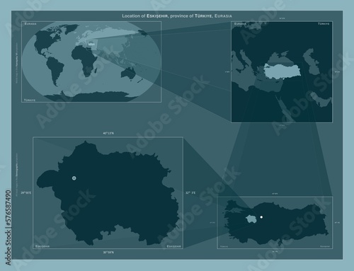 Eskisehir, Turkiye. Described location diagram photo