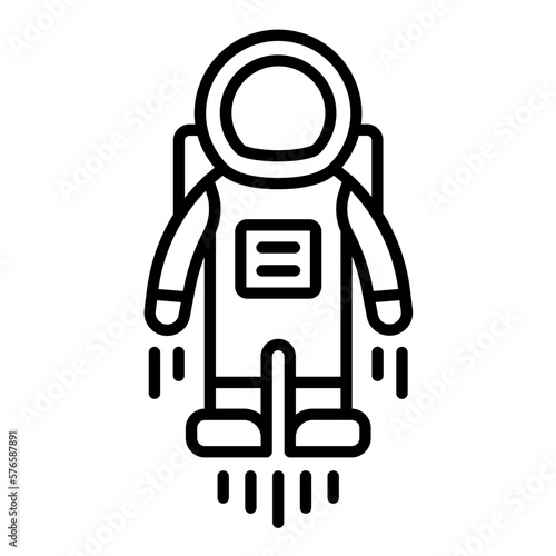 Astronaut Flying Icon Style
