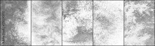 Set Of Black Halftone Texture On White Background. Modern Dotted Futuristic Backdrop. Fade Noise Overlay. Digitally Generated Image. Pop Art Style. Vector Illustration, Eps 10.