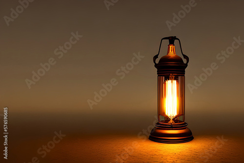 AI generated image of an isolated classic kerosene lamp