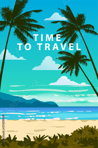 Time To Travel Summer vacation travel poster
