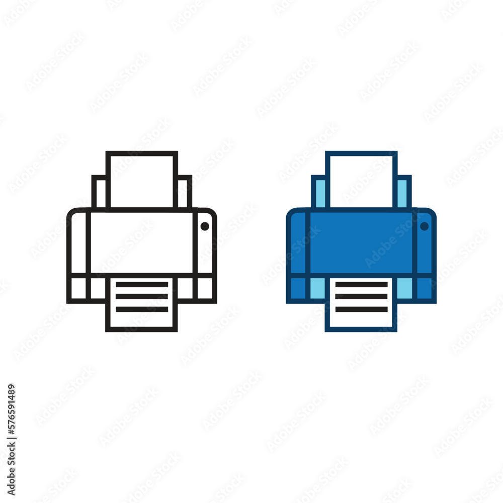 printer logo icon illustration colorful and outline printer logo icon illustration colorful and outline