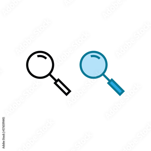 magnifying glass logo icon illustration colorful and outline