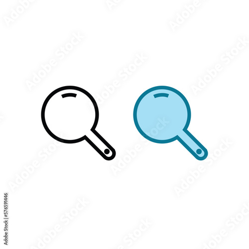 magnifying glass logo icon illustration colorful and outline