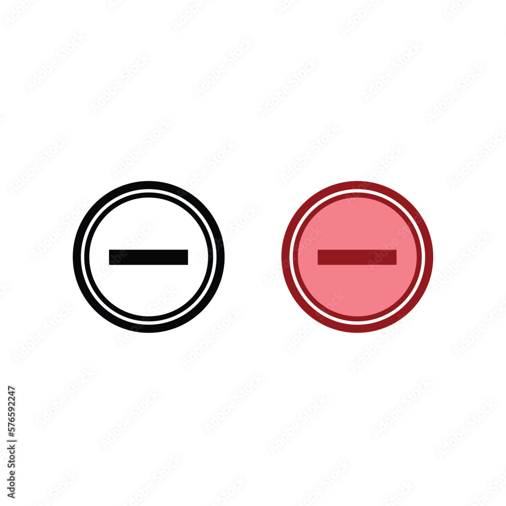 negative sign logo icon illustration colorful and outline negative sign logo icon illustration colorful and outline
