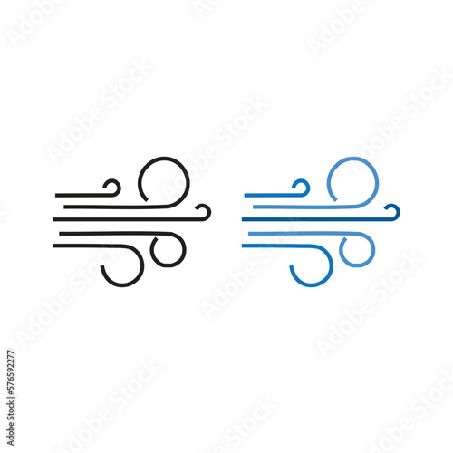 wind blowing logo icon illustration colorful and outline