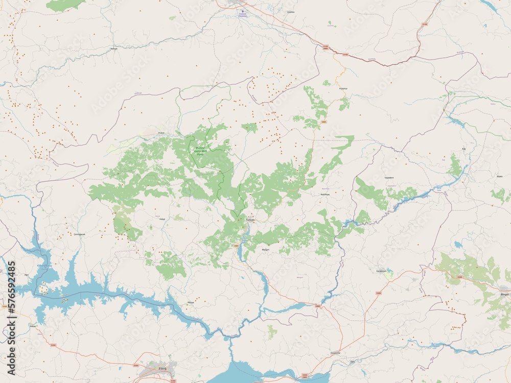 Tunceli, Turkiye. OSM. No legend Tunceli, Turkiye. OSM. No legend