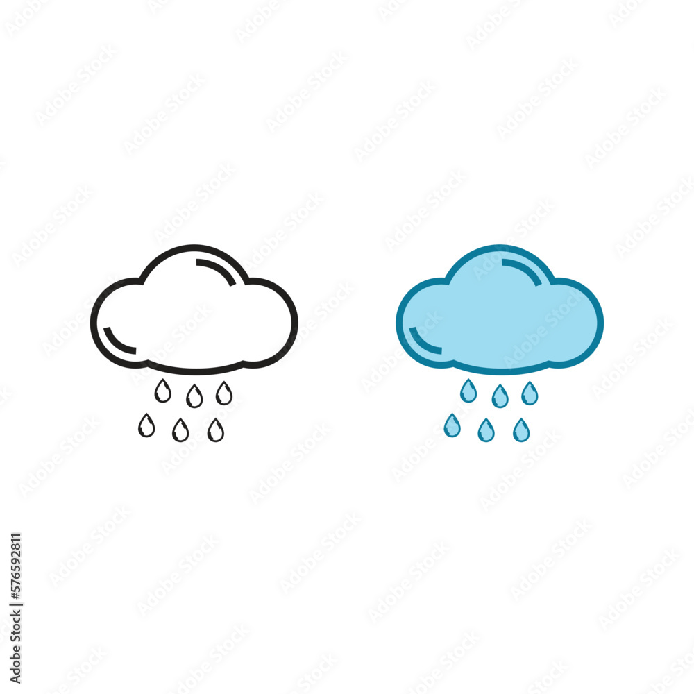 rain cloud logo icon illustration colorful and outline rain cloud logo icon illustration colorful and outline