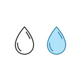 water drop logo icon illustration colorful and outline