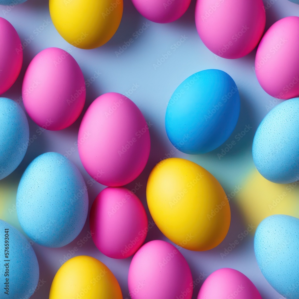 Easter eggs seamless background in pale colors, generative ai Easter eggs seamless background in pale colors, generative ai
