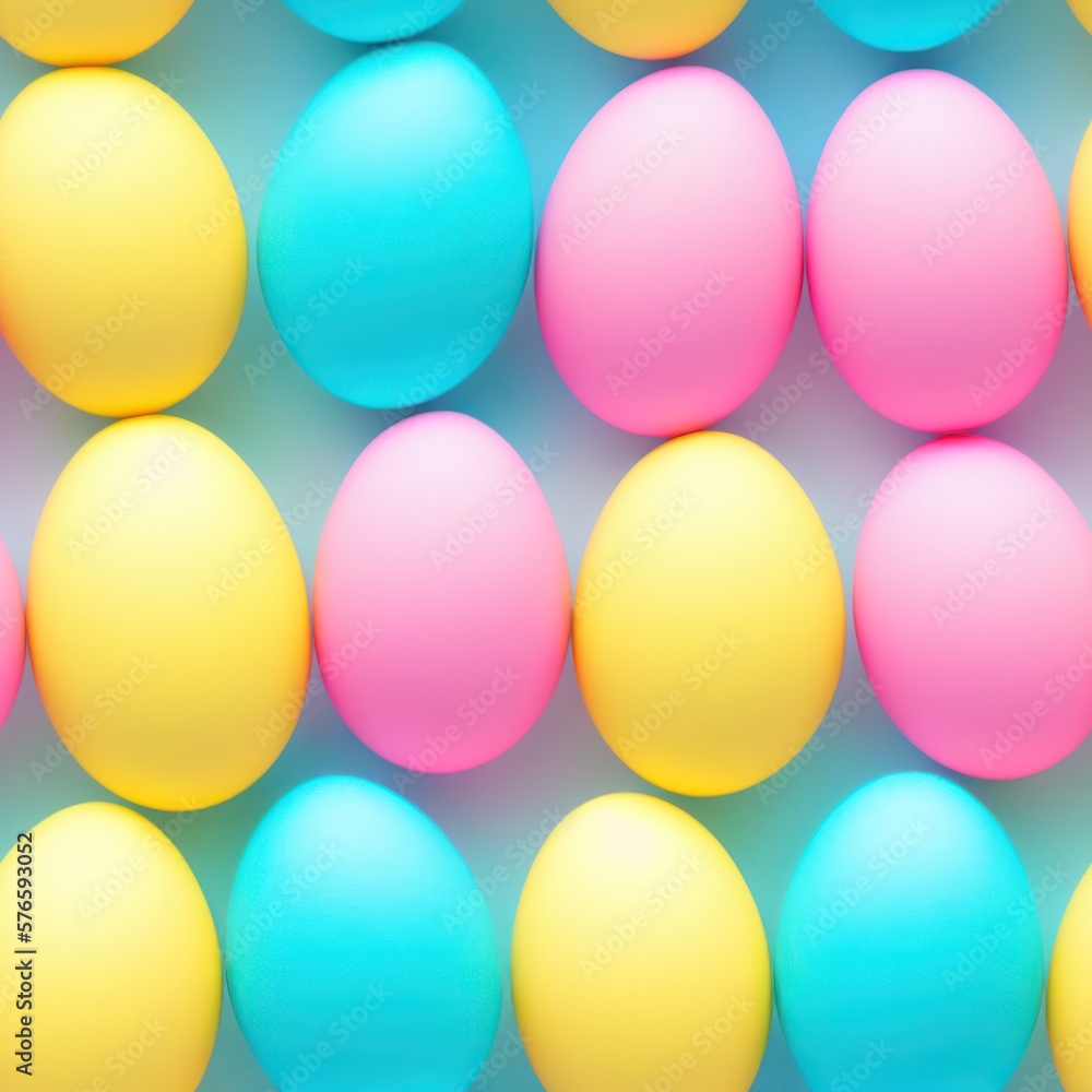 Easter eggs seamless background in pale colors, generative ai Easter eggs seamless background in pale colors, generative ai