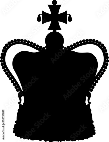 British crown vector black silhouette. St Edwards Crown isolated. Symbol of the British United Kingdom and the Commonwealth of Nations