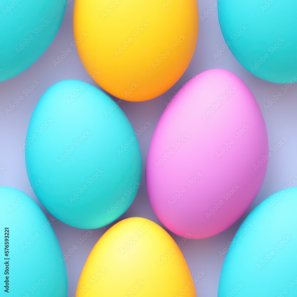 Easter eggs seamless background in pale colors, generative ai Easter eggs seamless background in pale colors, generative ai