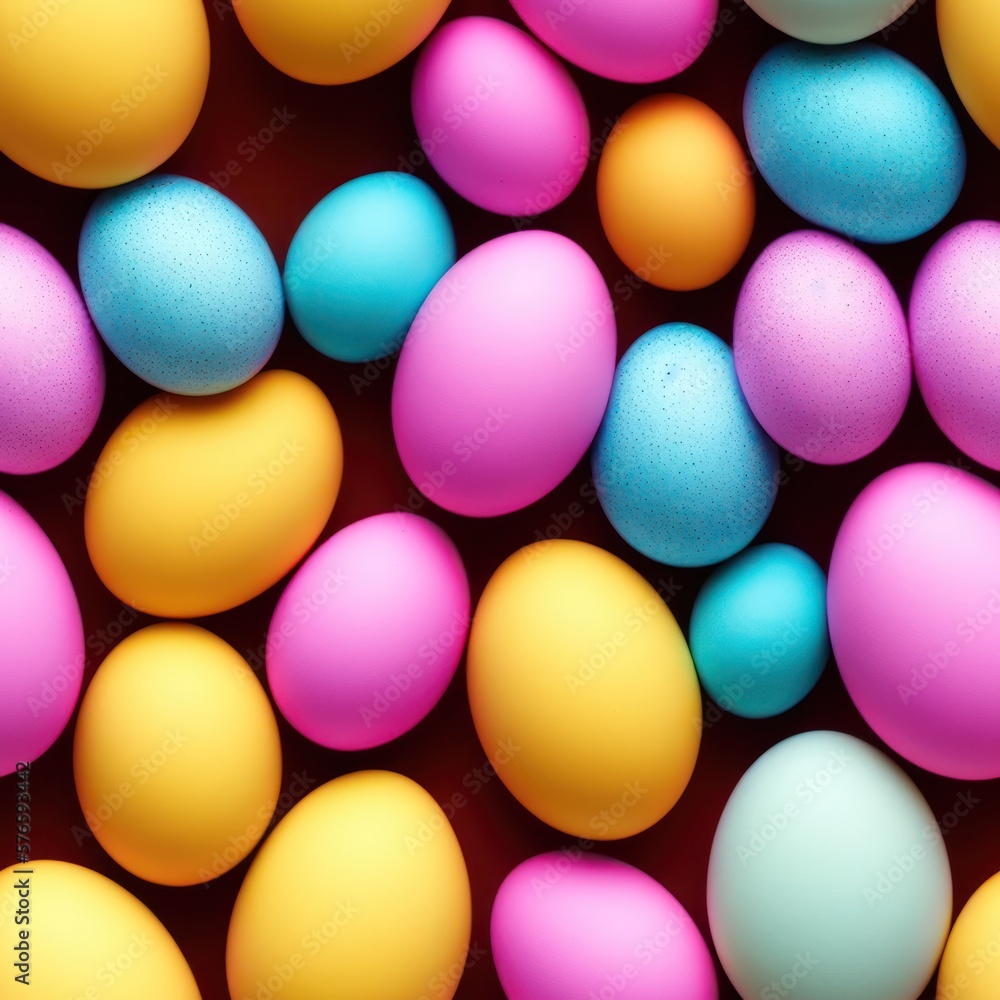 Easter eggs seamless background in pale colors, generative ai Easter eggs seamless background in pale colors, generative ai
