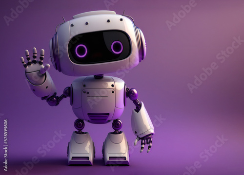 Cute robot saying hello,ai generated