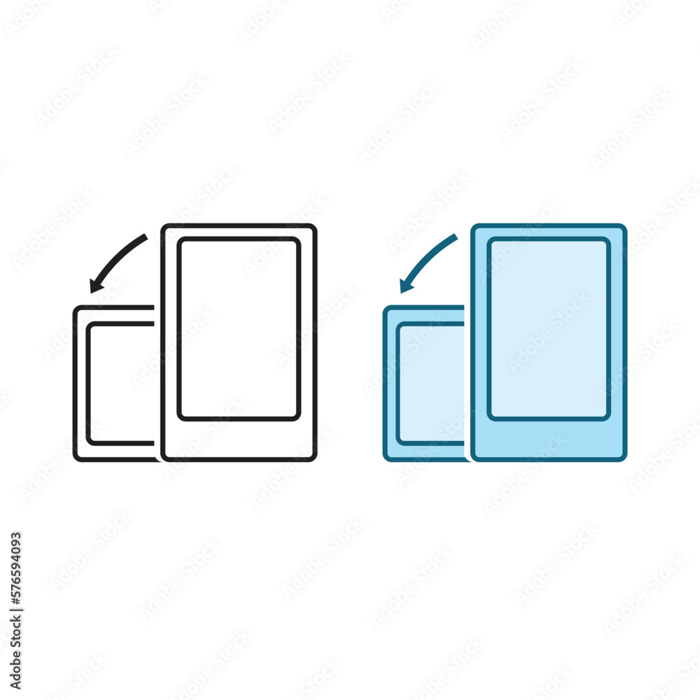 screen rotate logo icon illustration colorful and outline screen rotate logo icon illustration colorful and outline