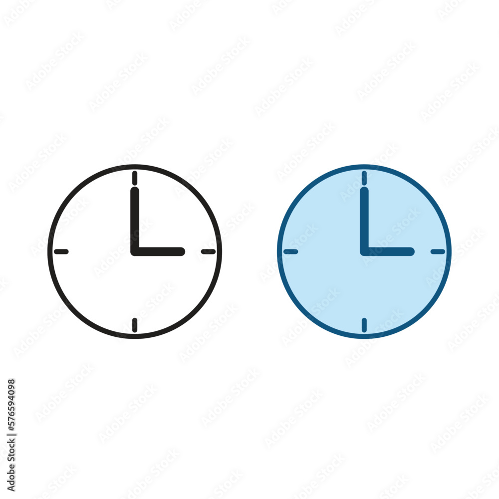 clock logo icon illustration colorful and outline clock logo icon illustration colorful and outline