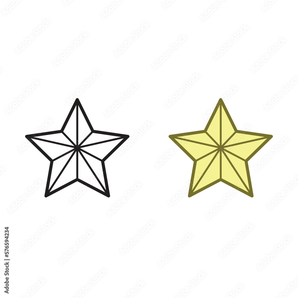 Obraz premium star logo icon illustration colorful and outline