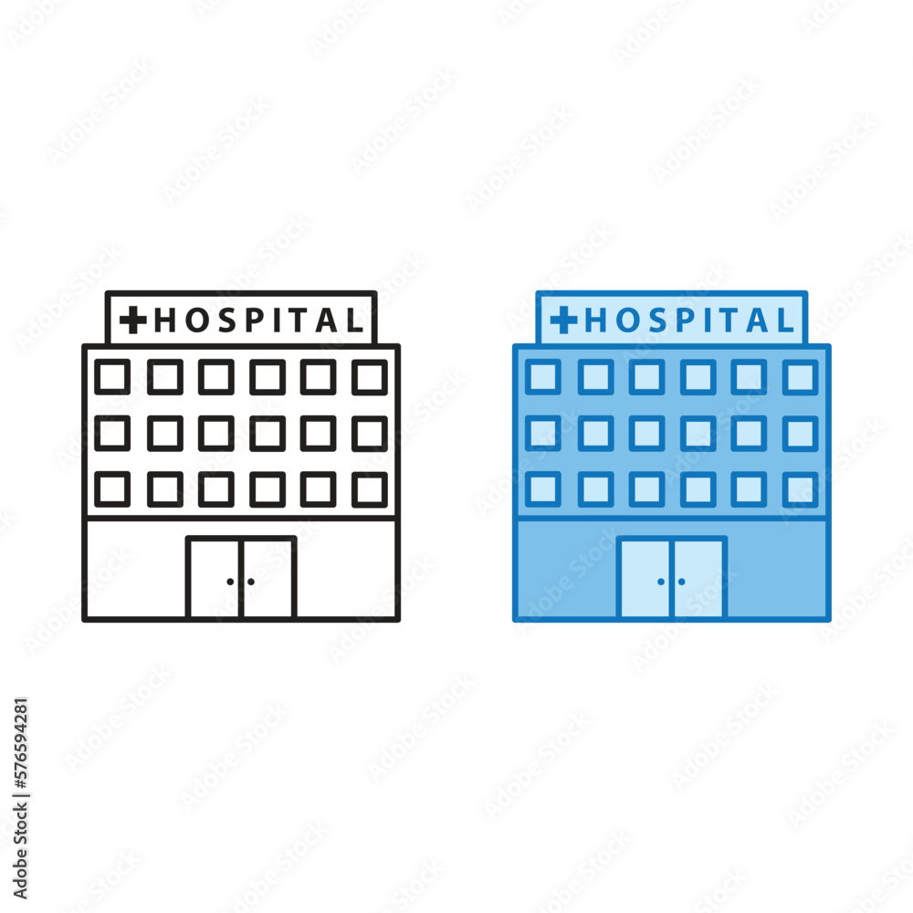 hospital buildings logo icon illustration colorful and outline hospital buildings logo icon illustration colorful and outline