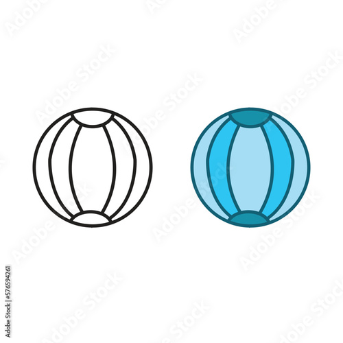 kids ball logo icon illustration colorful and outline
